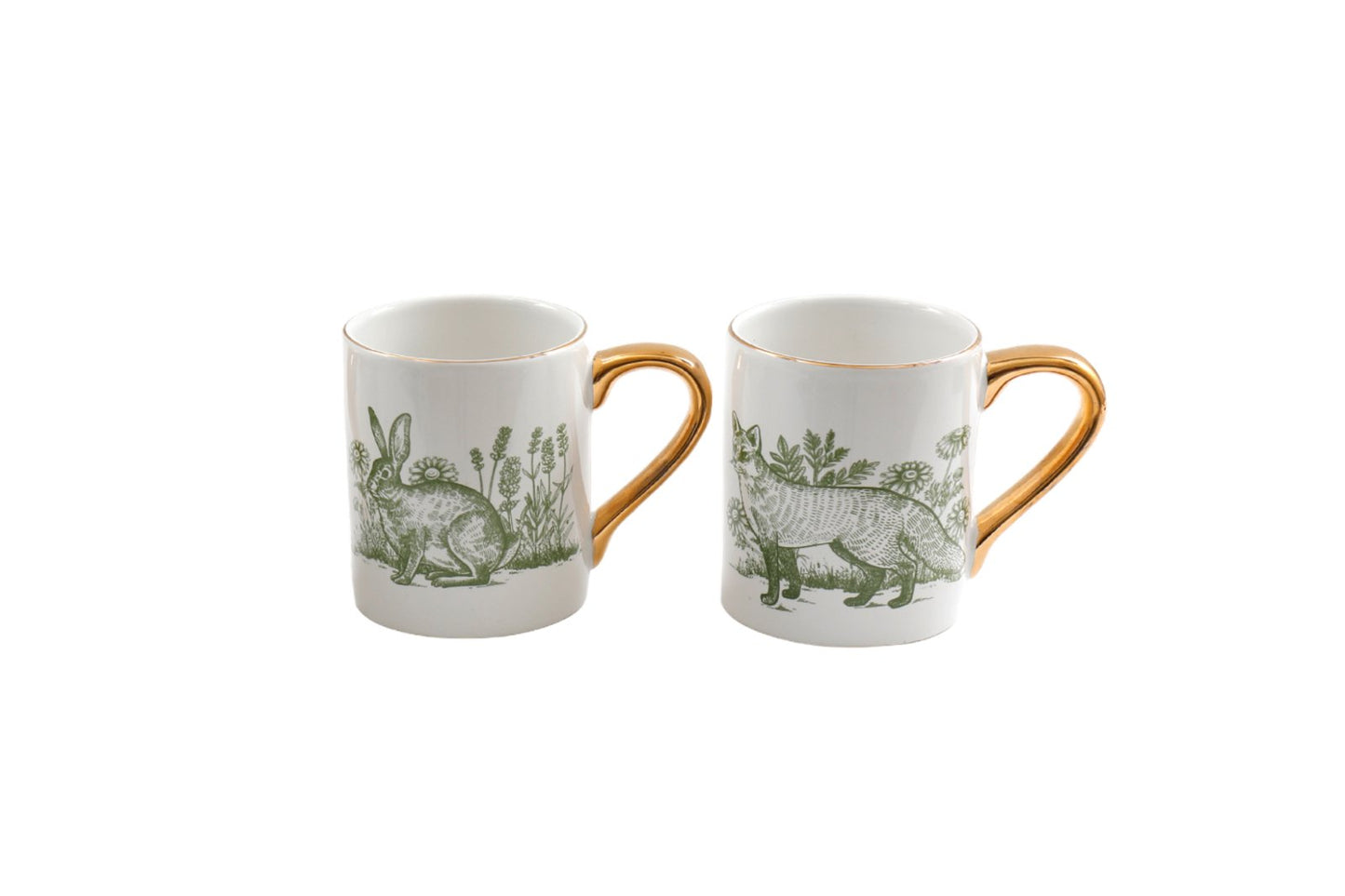 Forest Toile Mugs PAIR